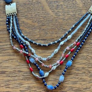J. Jill Blue and Gold Multi-Strand Necklace